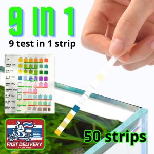 แผ่นทดสอบคุณภาพน้ำในตู้ปลา9ค่าตรวจวัดในแผ่นเดียว Aquarium Test