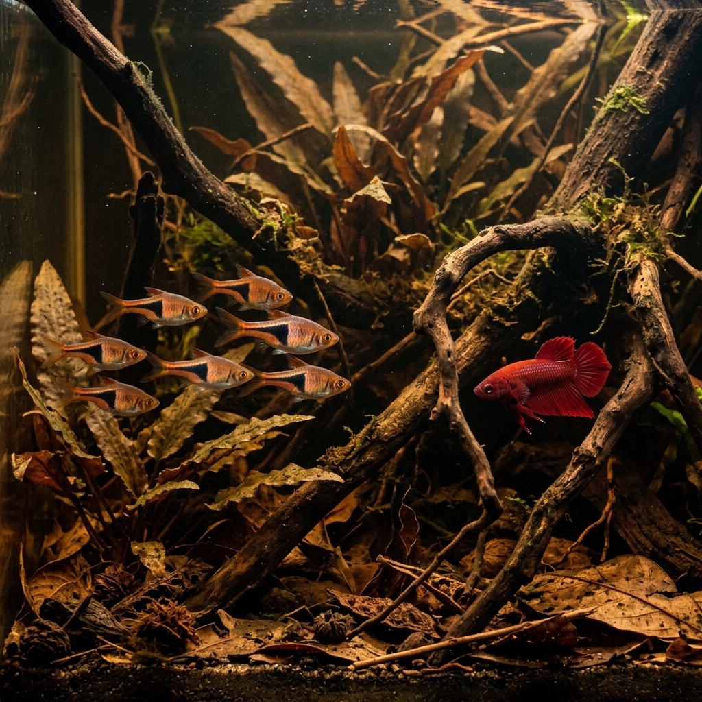 ตู้ปลาป่าพรุน้ำดำอาเซียน Blackwater Biotope